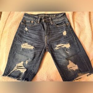 American Eagle Outfitters Women’s Ripped Denim Bermuda Shorts